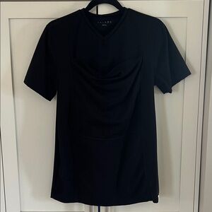 Lalabu Black V-Neck Short Sleeve Dad Shirt